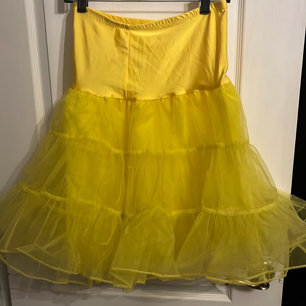 Yellow tulle skirt